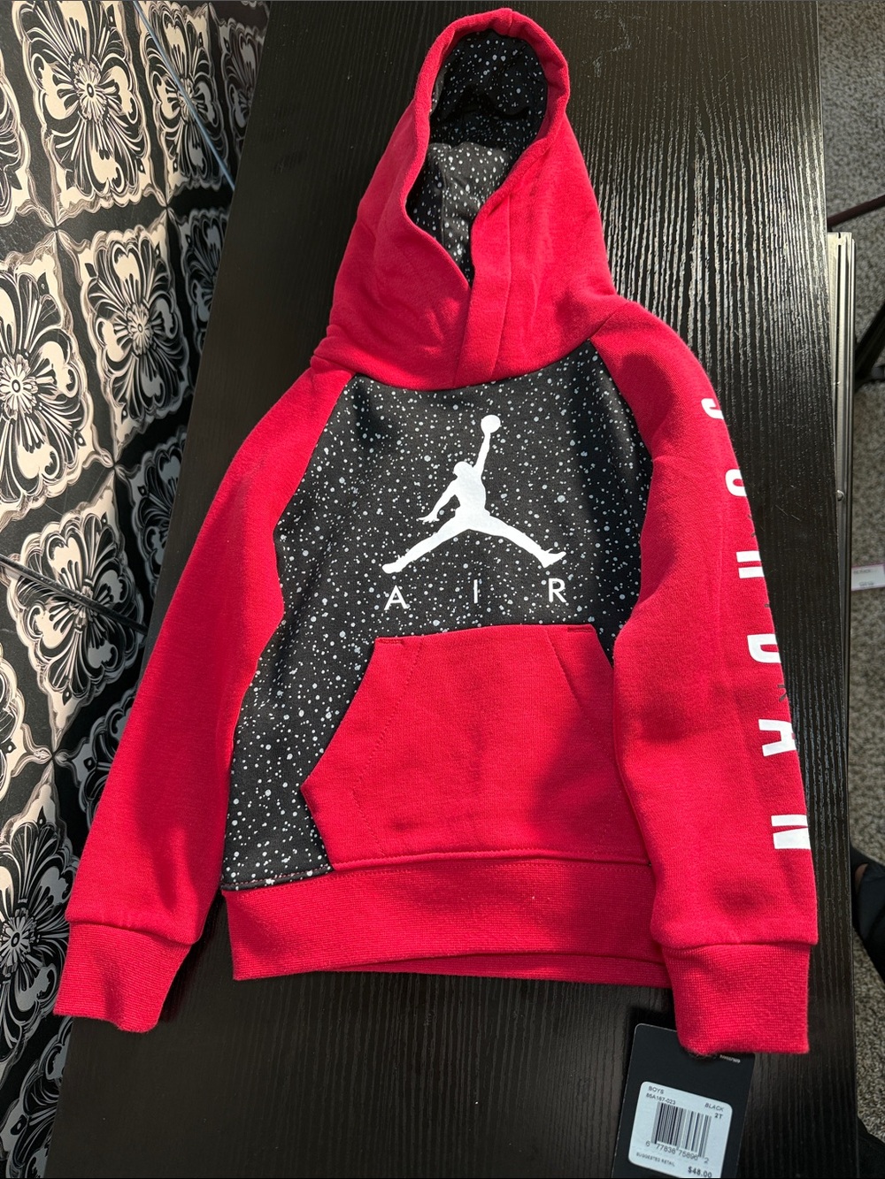 Jordan Red & Black Boys' AIR Pullover Hoodie
